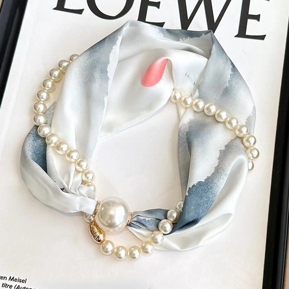 X68 Type5 | Gianzhijie Pearl Magnetic Skinny Silk Neck Scarf